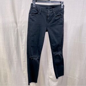 MOTHER Looker Ankle Fray Jeans in Guilty as Sin